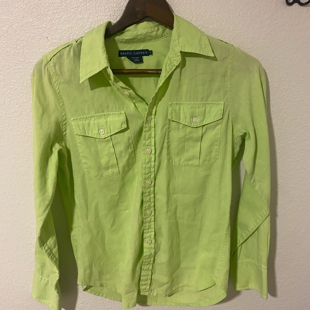 Ralph Lauren Lime Button Down Shirt